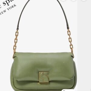 KATE SPADE. CEDAR PUFF LEATHER BAG! Gold chain link details! New